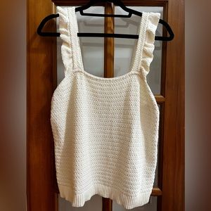Madewell Cream Ruffle Sweater Tank, L